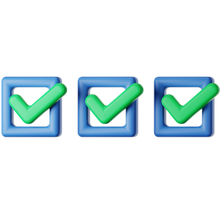 Triple Checklist  3D Icon