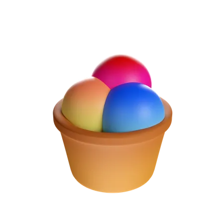 Triple coupe de glace  3D Icon