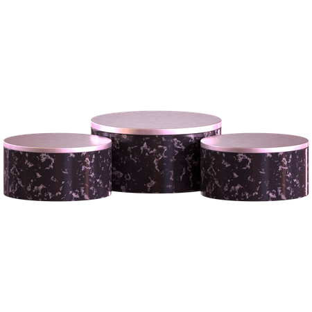 Triple Cylinder Podium  3D Icon