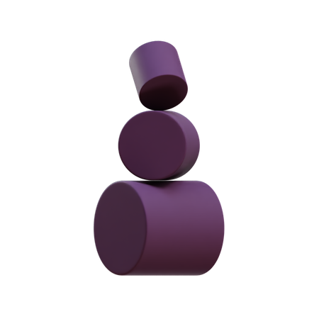Triple Cylinder Stack  3D Icon