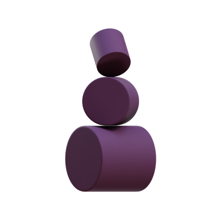 Triple Cylinder Stack 3D Icon