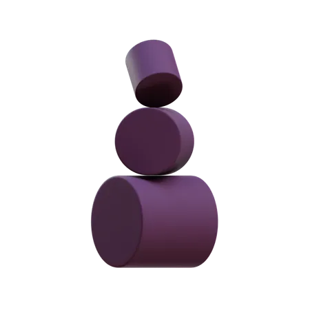 Triple Cylinder Stack  3D Icon