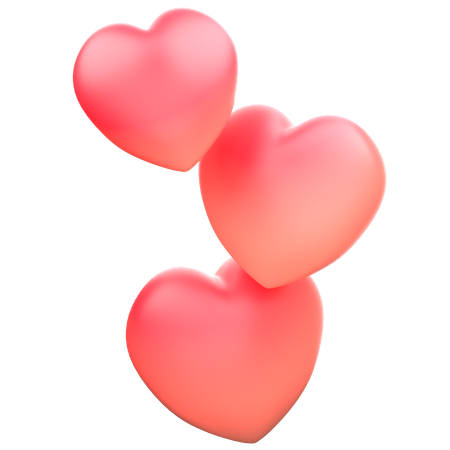 Triple Hearts  3D Icon