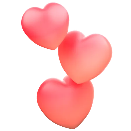 Triple Hearts  3D Icon