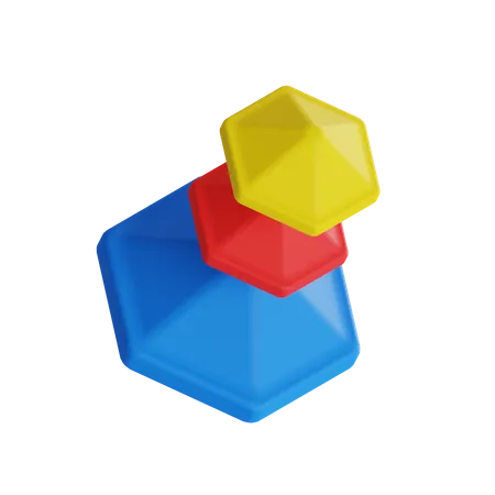 Cilindros triple hexa  3D Illustration