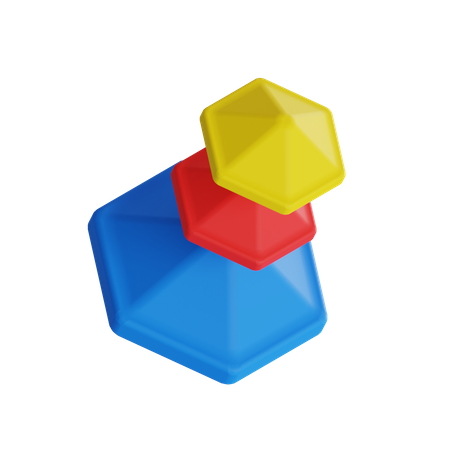Triple Hexa Cylinders  3D Icon