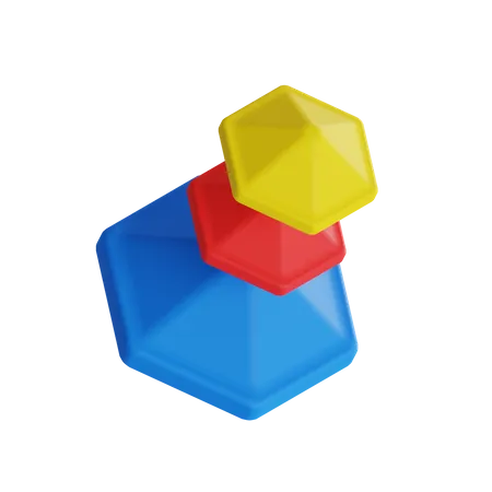 Cylindres triples hexa  3D Illustration