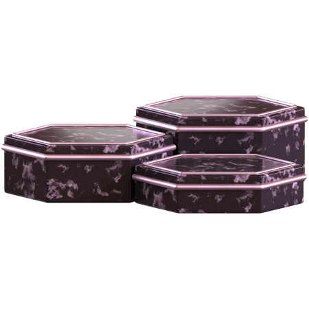 Triple Hexagonal Podium  3D Icon