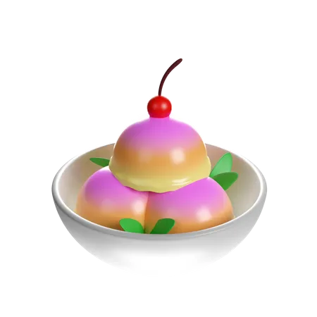 Triple Ice Cream Bowl  3D Icon