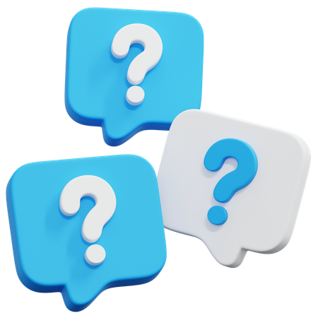 Triple Question Bubbles  3D Icon