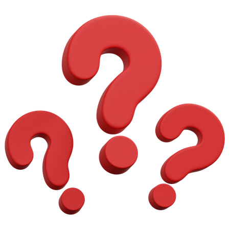 Triple Question Marks  3D Icon