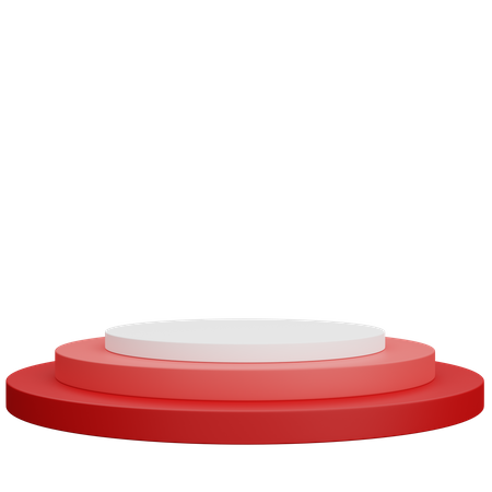 Triple Red Podium  3D Icon