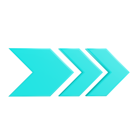 Triple Right Chevron  3D Icon