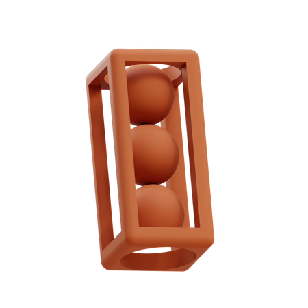 Triple Sphere Rectangle Wireframe  3D Icon