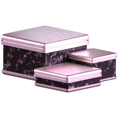 Triple Square Podium  3D Icon