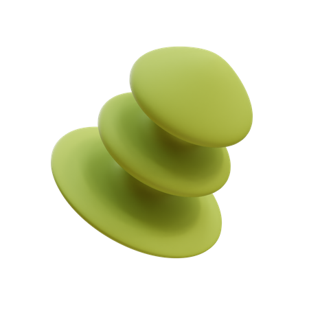 Triple Stack Mushroom  3D Illustration