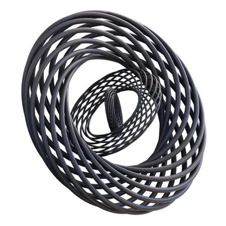 3 D Illustration Triple Torus Wireframe 3D Icon