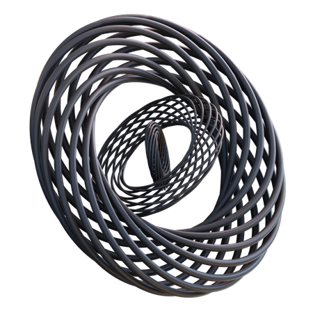 Triple Torus Wireframe  3D Icon