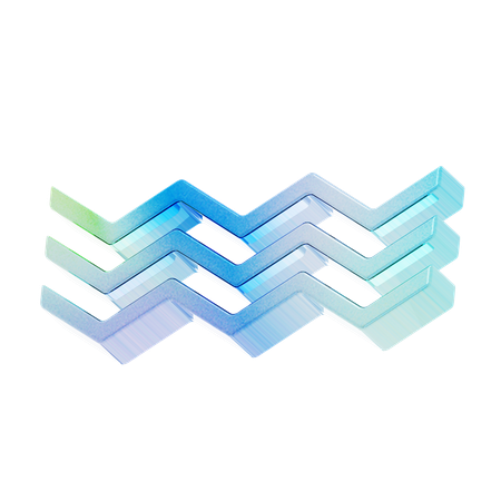 Triple Wavy Line Shape  3D Icon