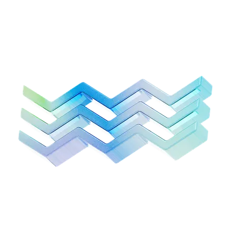 Triple Wavy Line Shape  3D Icon