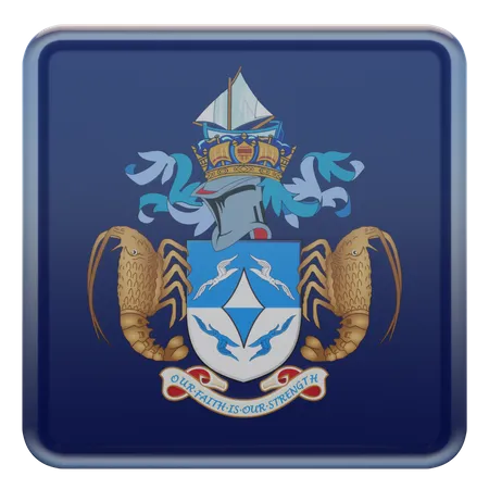 Tristan da Cunha Square Flag  3D Icon