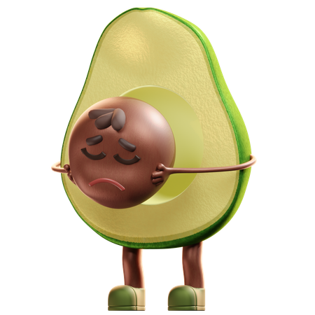 Triste avocat  3D Illustration