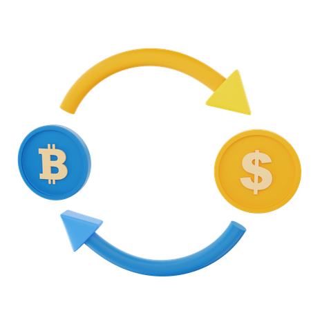 Troca de bitcoins  3D Icon