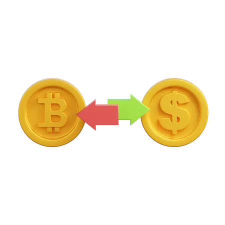 Troca de bitcoins  3D Icon