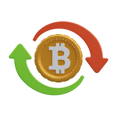 Troca de bitcoins  3D Icon