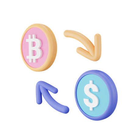 Troca de bitcoins  3D Icon