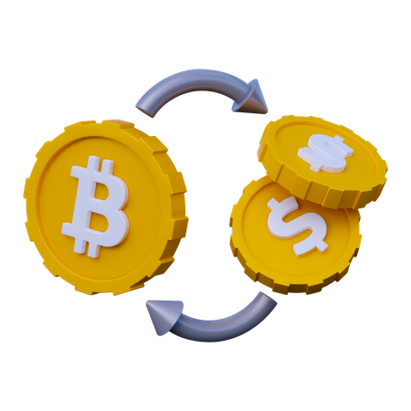 Troca de bitcoin  3D Icon
