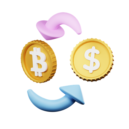 Troca de bitcoins  3D Icon