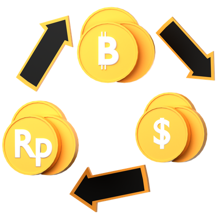 Troca de bitcoins  3D Icon