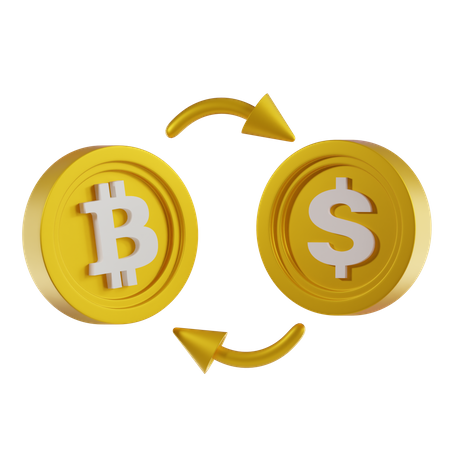 Troca de bitcoin  3D Icon