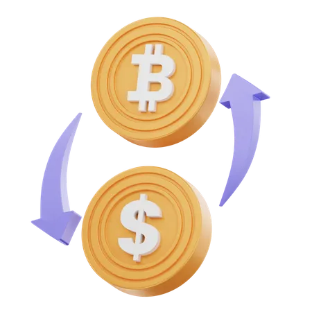 Troca de bitcoins  3D Icon