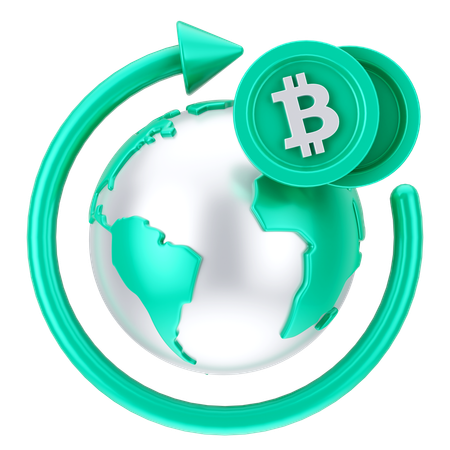 Troca global de bitcoins  3D Icon