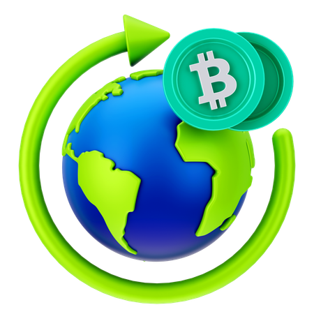 Troca global de bitcoins  3D Icon