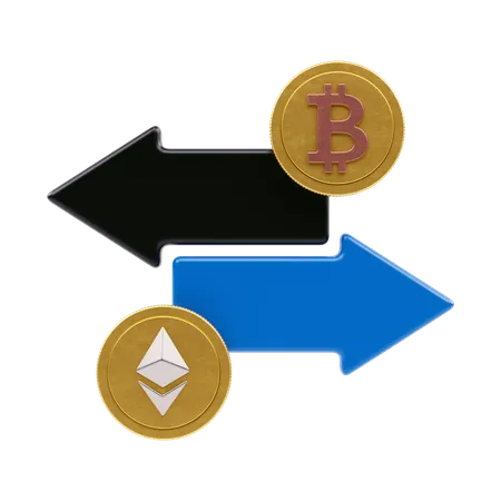 Troca de bitcoin para ethereum  3D Icon