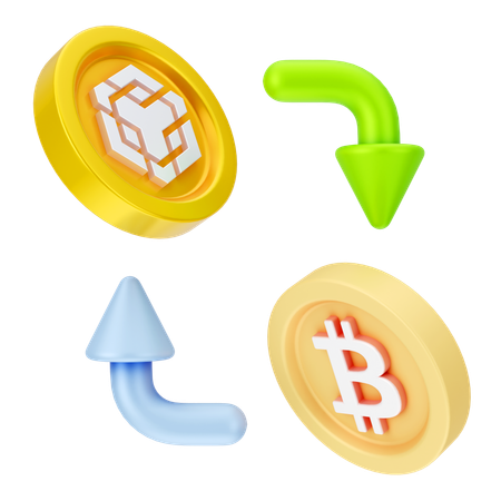 Troca de bitcoins  3D Icon