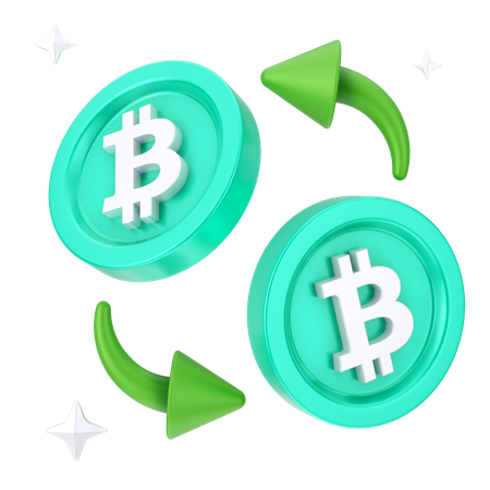 Troca de bitcoins  3D Icon