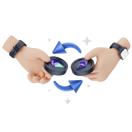 Troca de criptografia  3D Icon