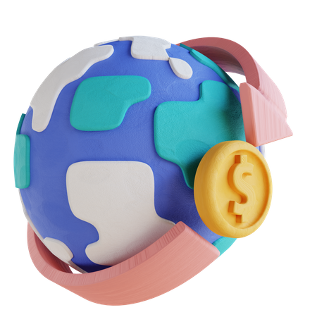 Troca de dinheiro global  3D Illustration