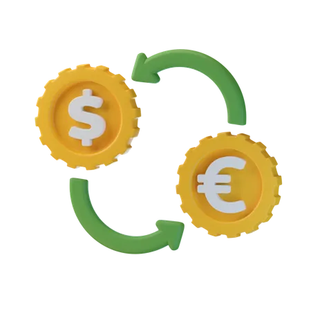 Troca de dólar por euro  3D Icon