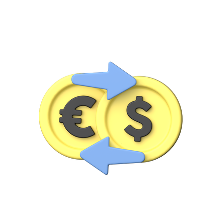 Troca de moedas  3D Icon