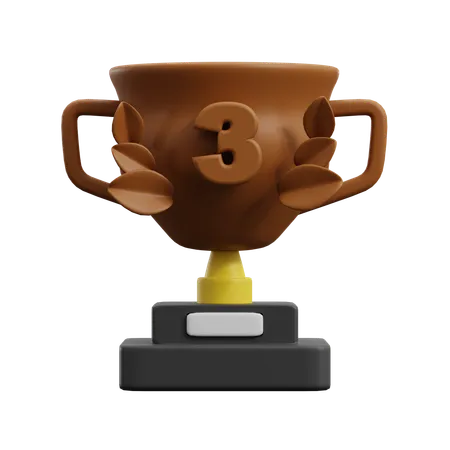 Trofeo de bronce  3D Icon