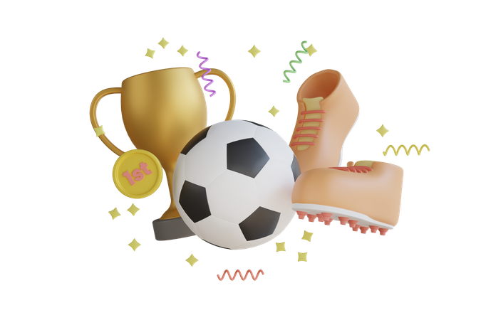 Trofeo de futbol  3D Illustration