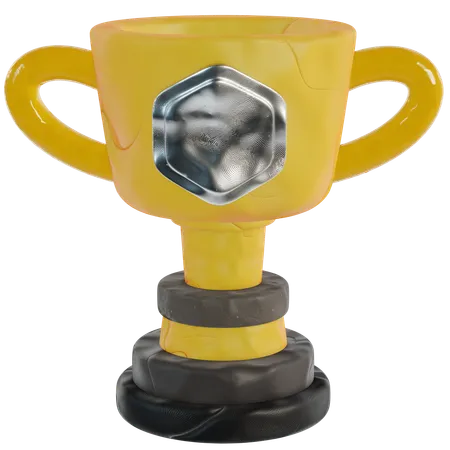 Trofeo de logro dorado  3D Icon