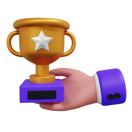 Trofeo de mano  3D Icon