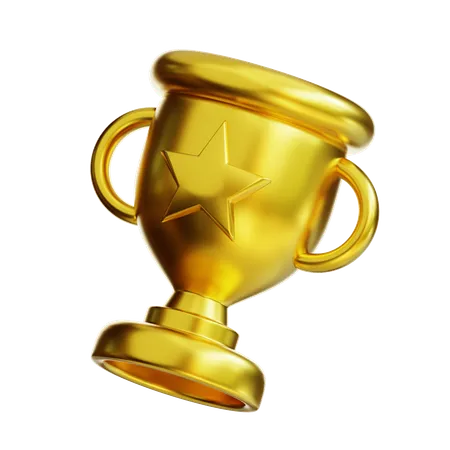 Icono De Trofeo De Oro 3 D 3D Icon