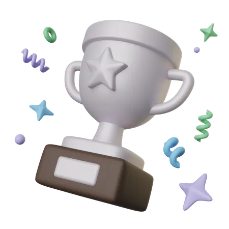 Trofeo de plata  3D Icon